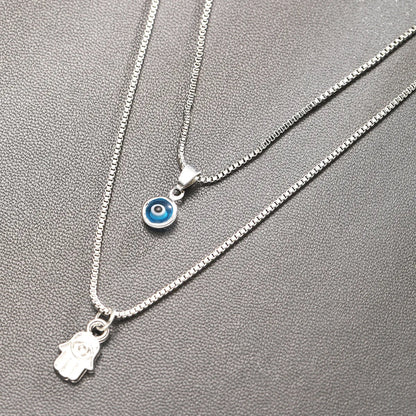 Sahar – Collier Deux Rangs Mauvais Œil
