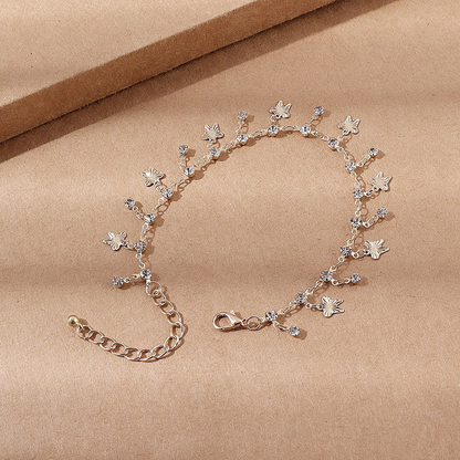 Bracelet de cheville Papillon à Franges - Bracelet de cheville en Zirconia