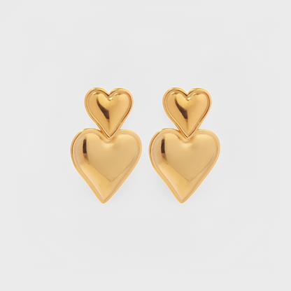 Lydia – Boucles d'oreilles Double Cœur