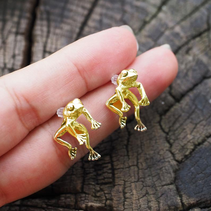 Jolis boucles d'oreilles grenouille flottante - Mini boucles d'oreilles grenouille