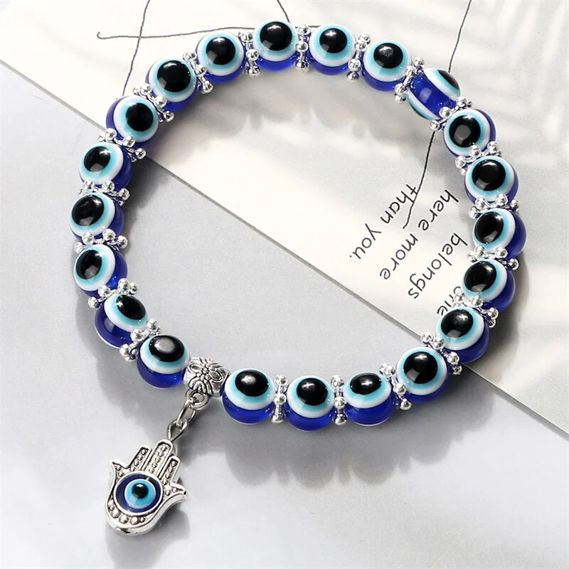 Bracelet de cheville Œil du Mal Style Océan - Bracelet de cheville Karma et Chance