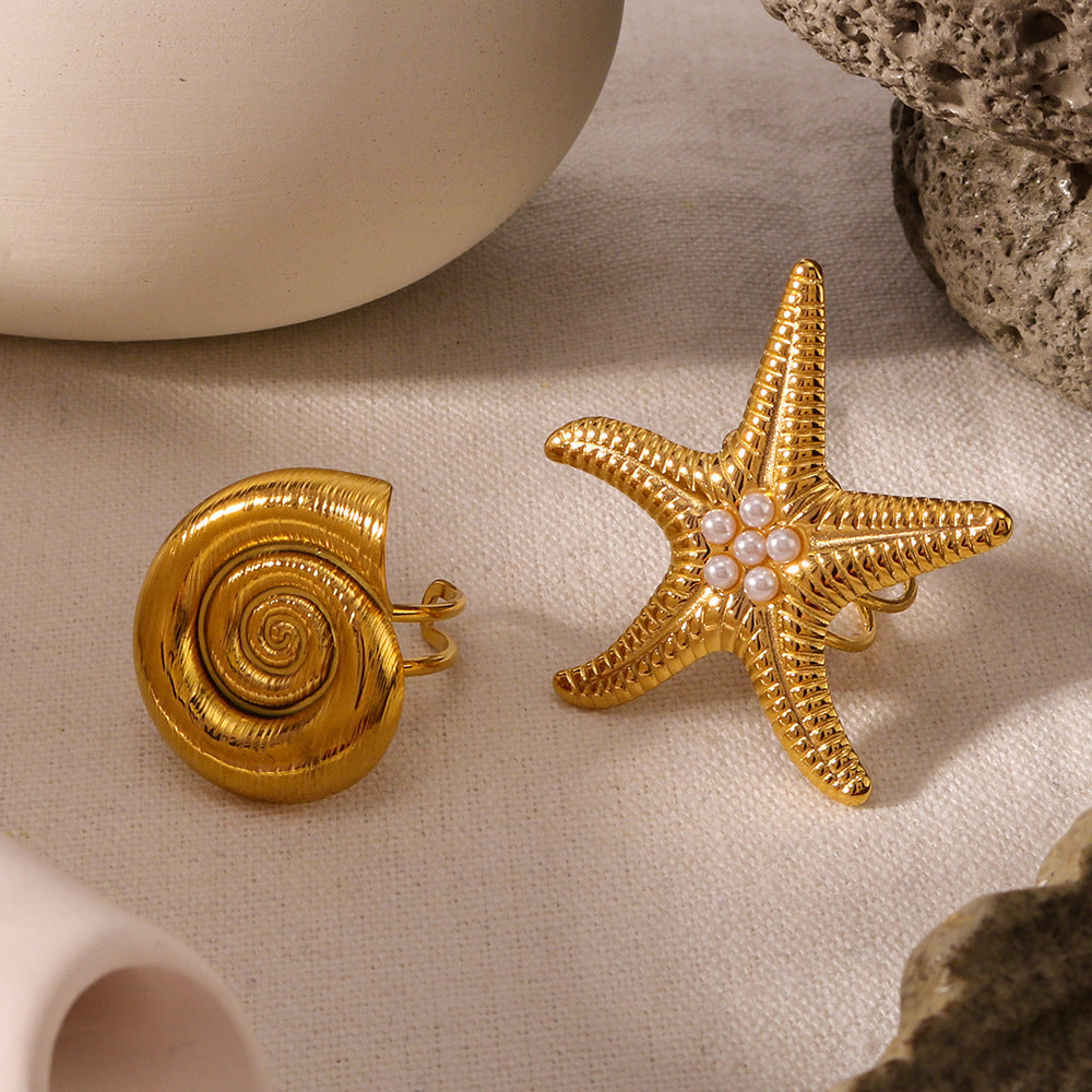 Shiela – Bague Étoile de Mer Dorée
