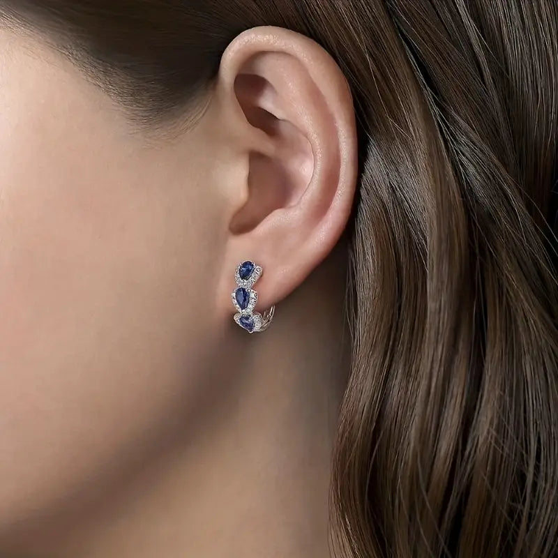 Ellie – Boucles d’Oreilles Royal Saphir Élégantes