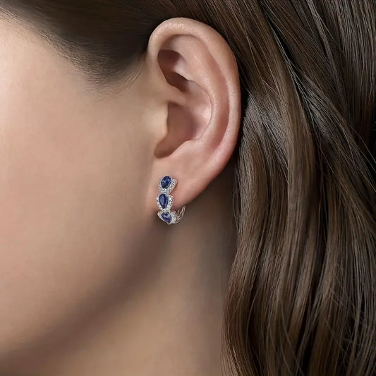 Ellie – Boucles d’Oreilles Royal Saphir Élégantes
