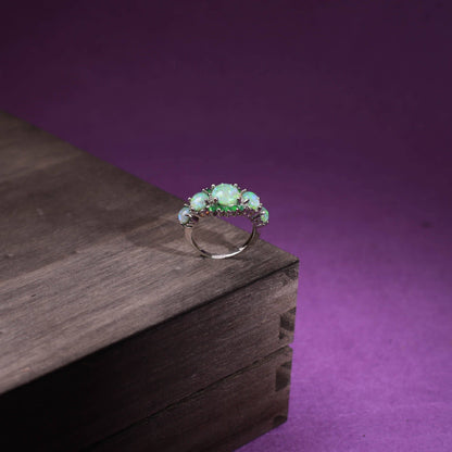 Toni – Bague Opale Verte & Émeraude