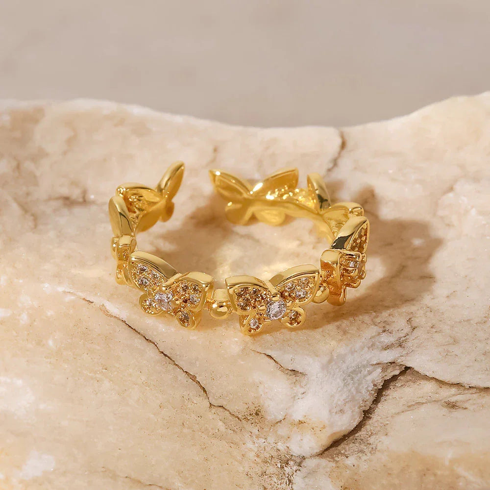 Aihime – Bague Papillon Or Intemporelle