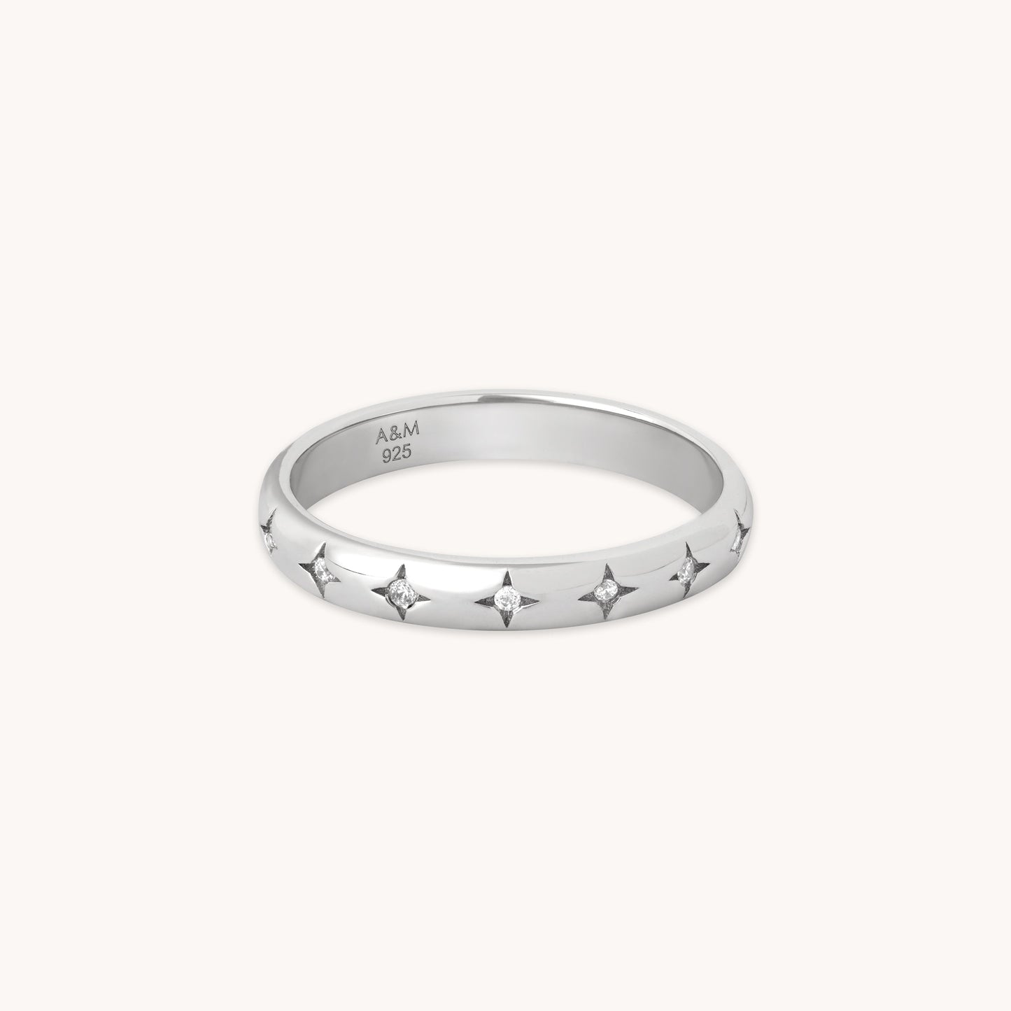 Nova – Bague Bandeau avec Étoile Argentée