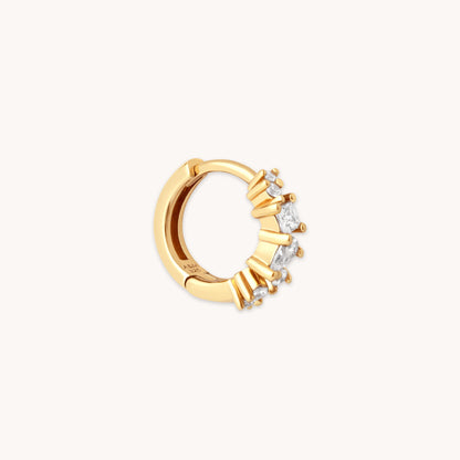 Shiela – Créoles Cristal Céleste en Or