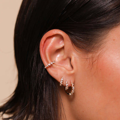 Shiela – Créoles Cristal Céleste en Or