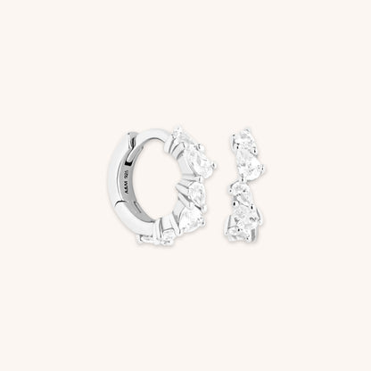 Selene – Créoles Cristal Poire en Argent