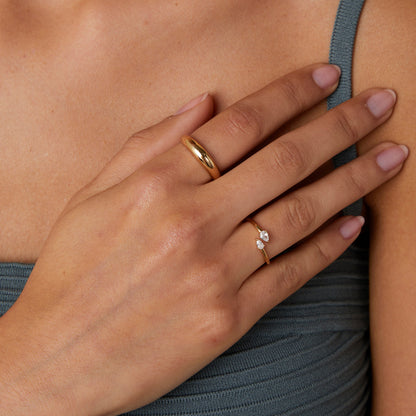 Nori – Bague Ouverte en Or avec Cristal Poire