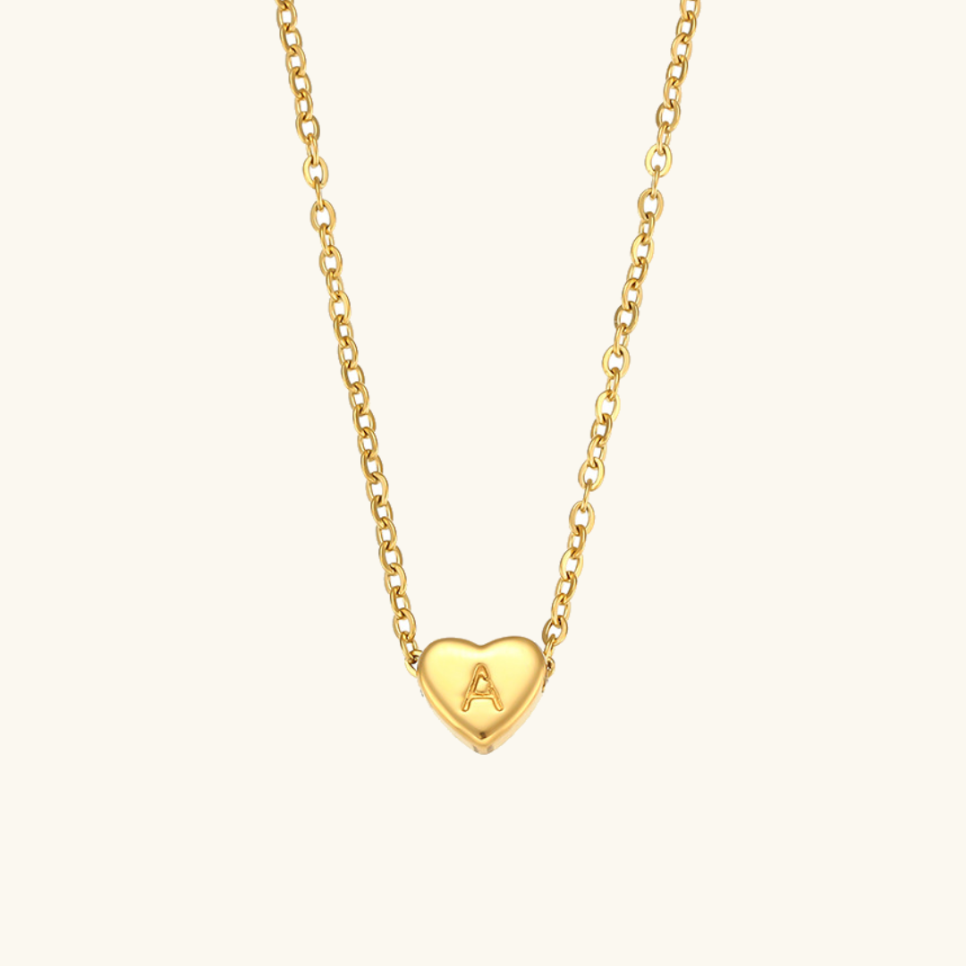 Arielle – Collier Cœur Initiale Doré