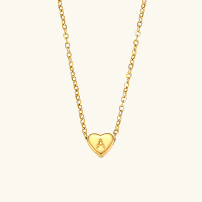 Arielle – Collier Cœur Initiale Doré