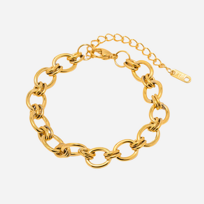 Elvina – Bracelet Maillons Texturés Dorés