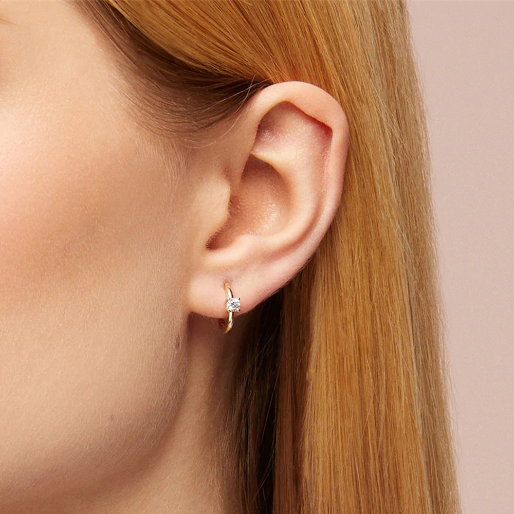 Aurielle – Boucles d'Oreilles Solitaire Élégantes