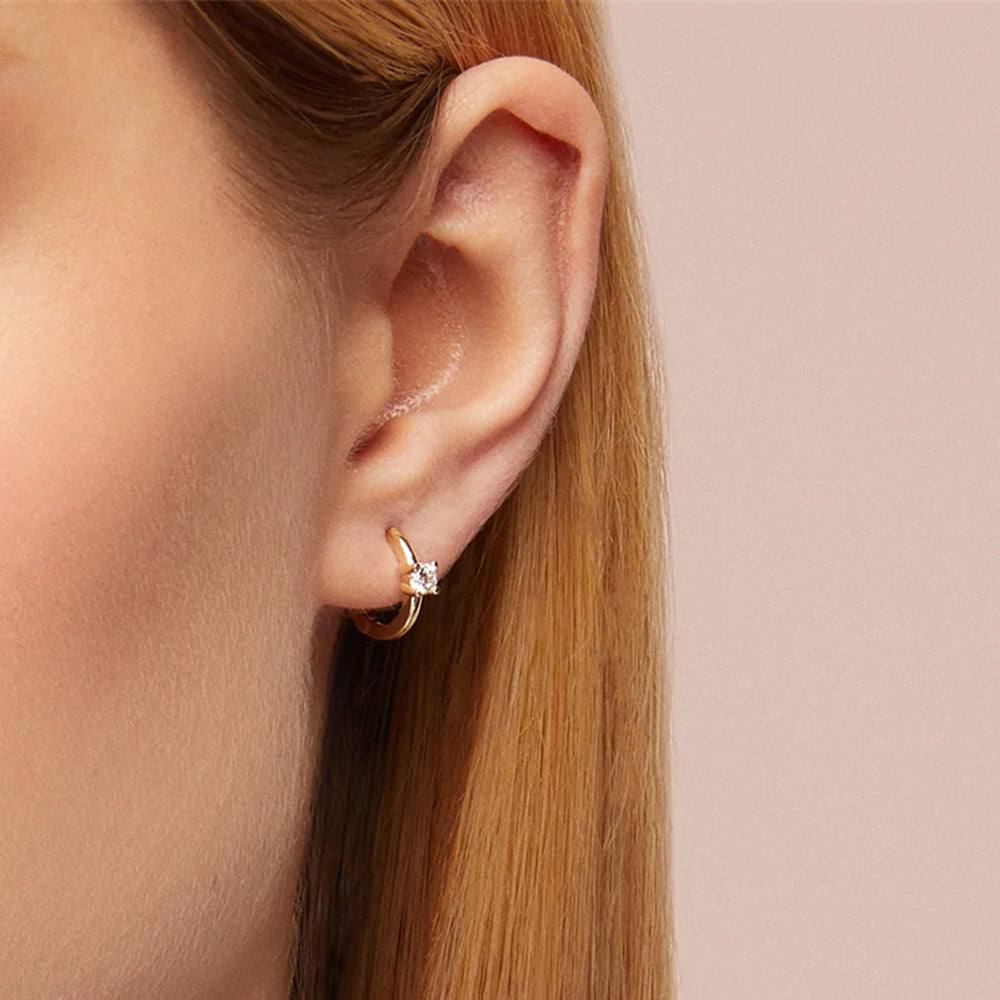 Aurielle – Boucles d'Oreilles Solitaire Élégantes