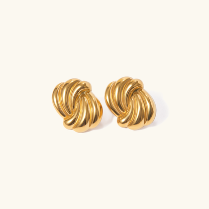 Ara – Boucles d’Oreilles Spirales Dorées