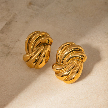 Ara – Boucles d’Oreilles Spirales Dorées