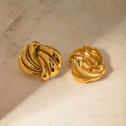 Ara – Boucles d’Oreilles Spirales Dorées