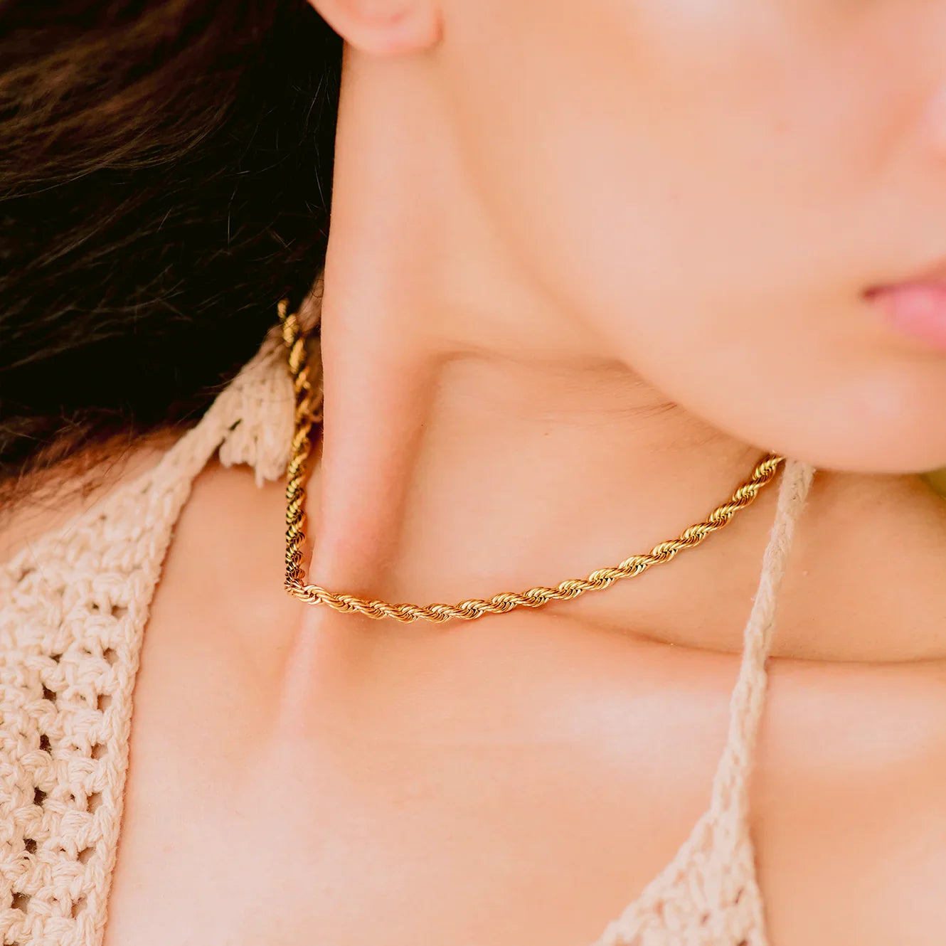 Bianca – Collier Chaîne Rope en Or