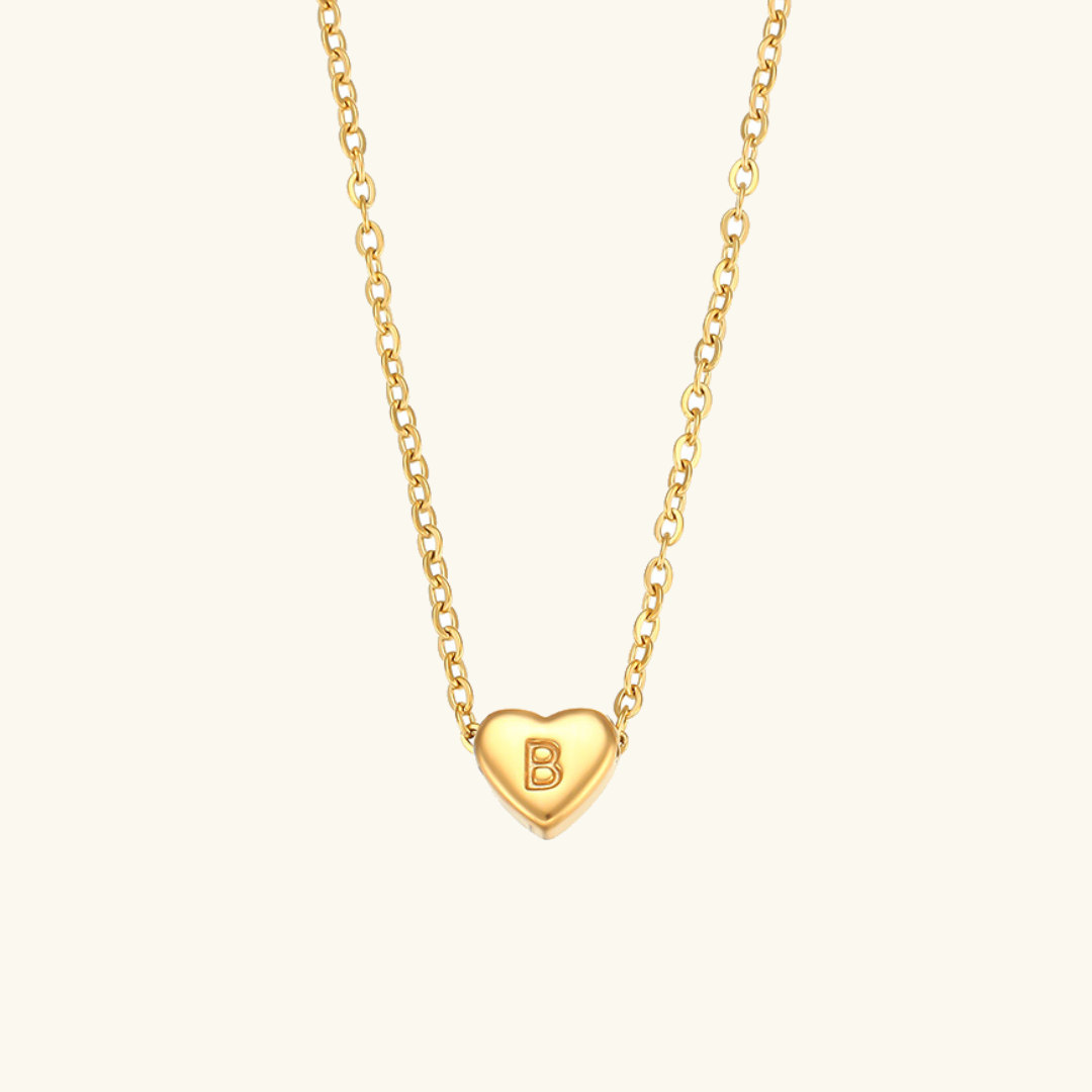 Arielle – Collier Cœur Initiale Doré