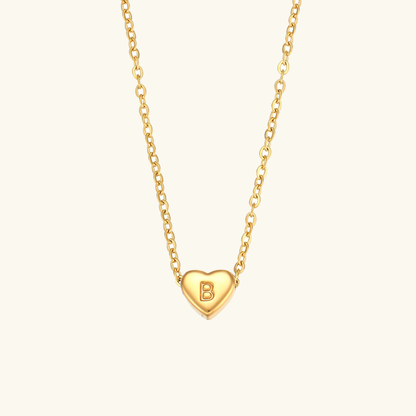 Arielle – Collier Cœur Initiale Doré