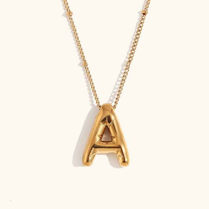 Lina – Collier Lettre Ballon Doré