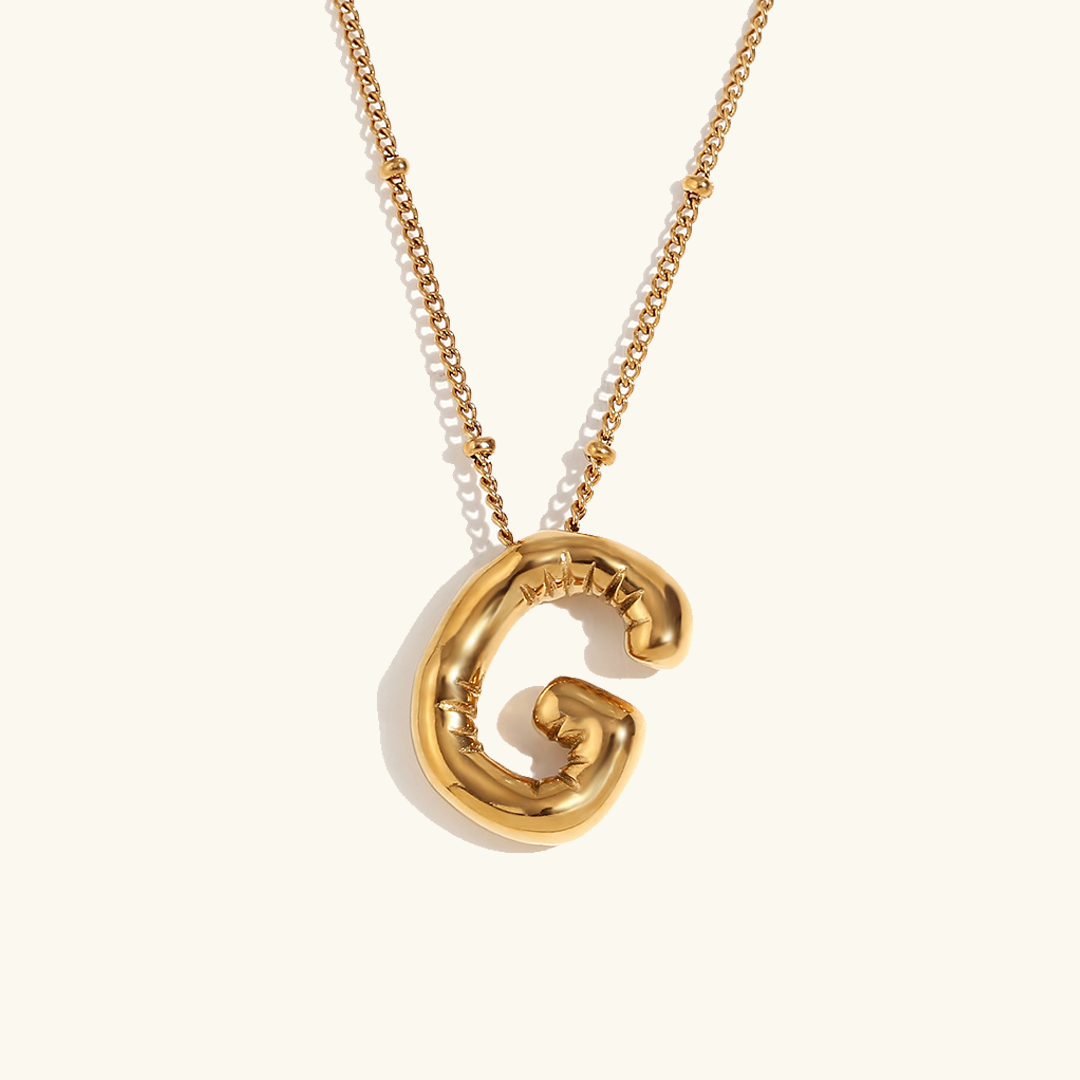 Lina – Collier Lettre Ballon Doré
