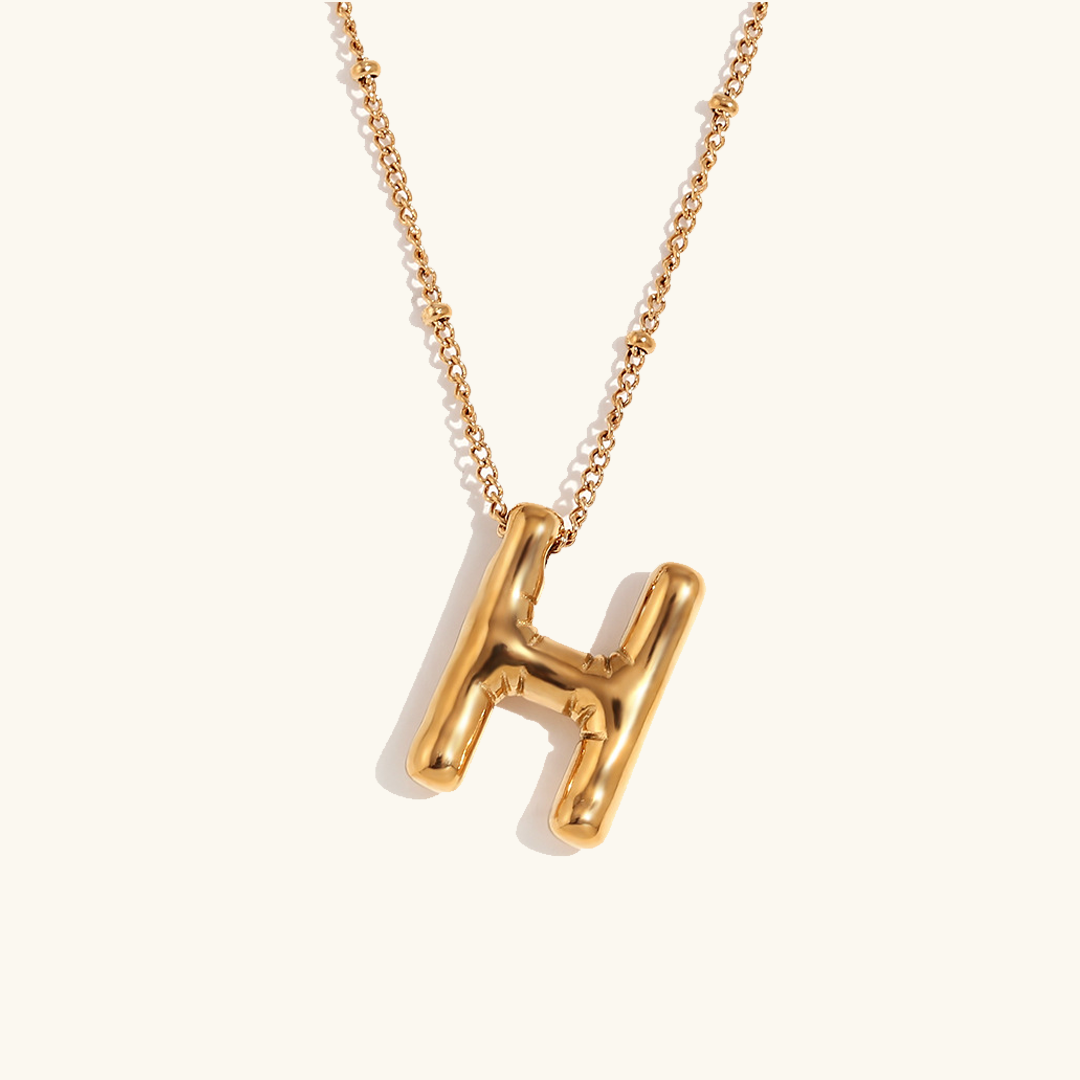 Lina – Collier Lettre Ballon Doré