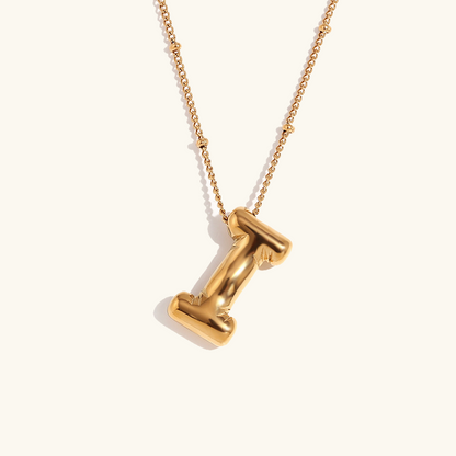 Lina – Collier Lettre Ballon Doré