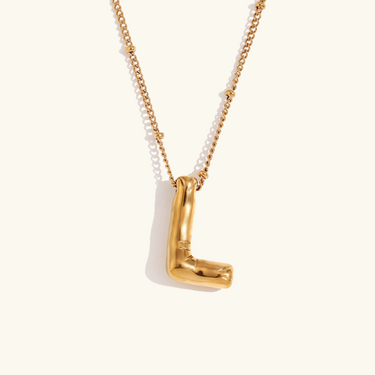 Lina – Collier Lettre Ballon Doré