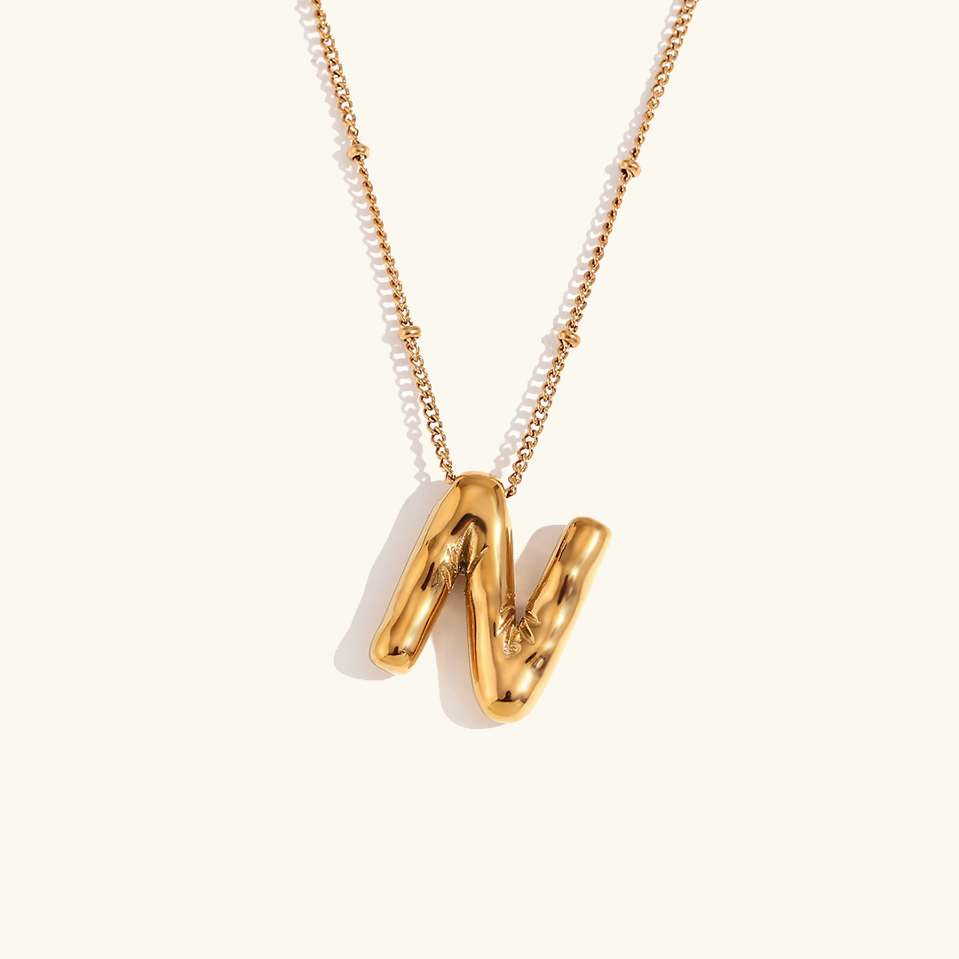 Lina – Collier Lettre Ballon Doré