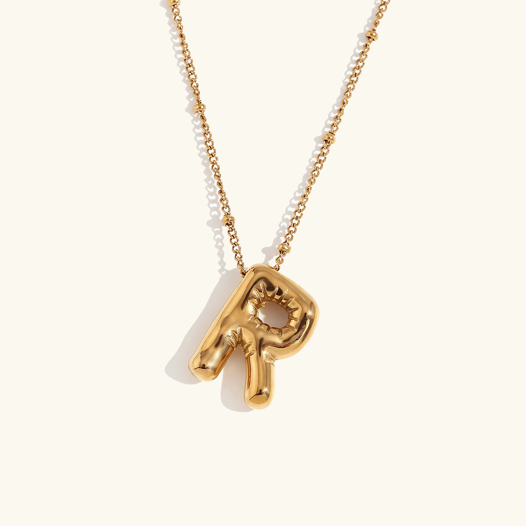 Lina – Collier Lettre Ballon Doré