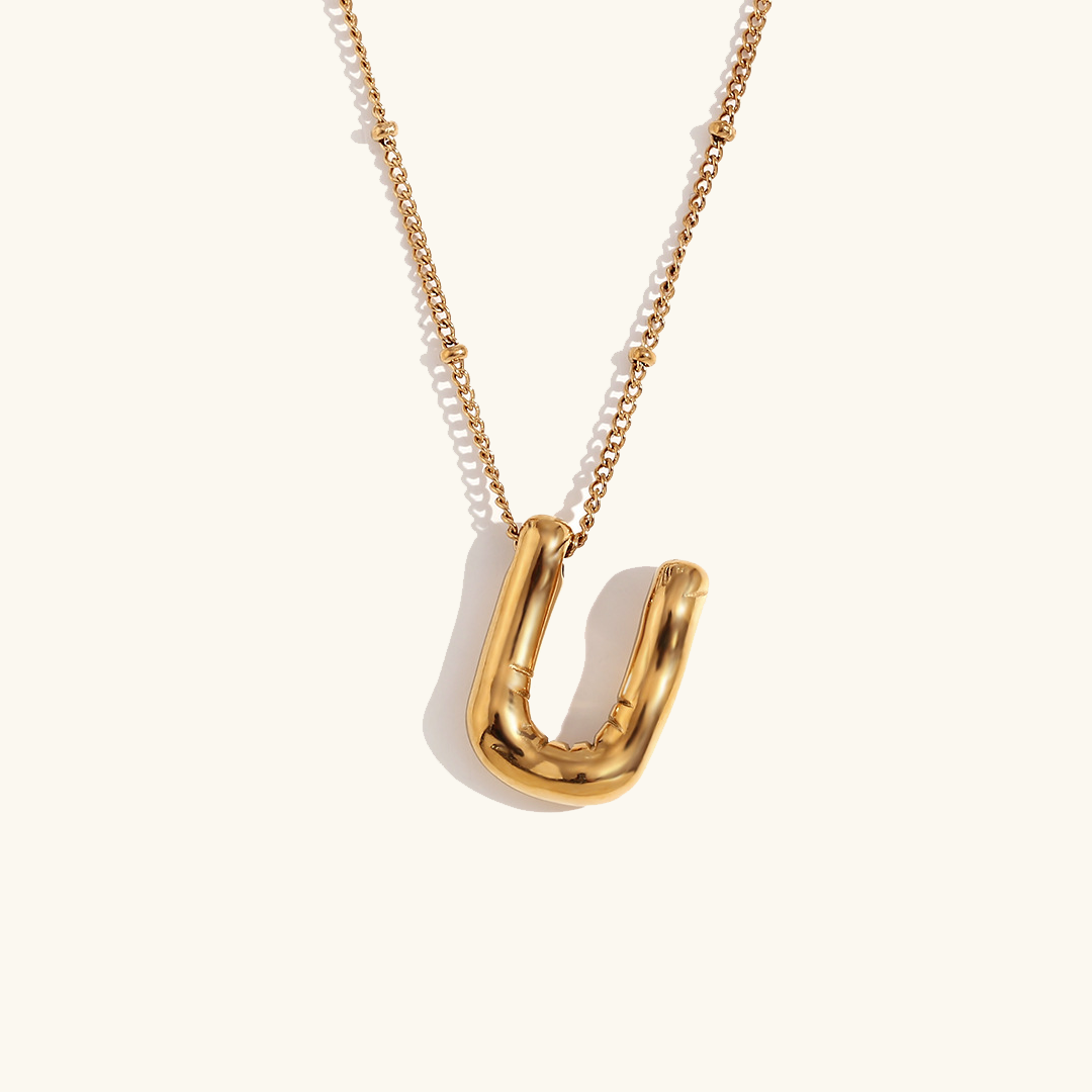 Lina – Collier Lettre Ballon Doré