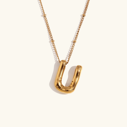Lina – Collier Lettre Ballon Doré