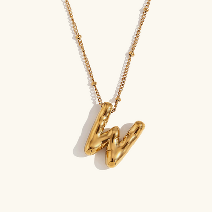 Lina – Collier Lettre Ballon Doré