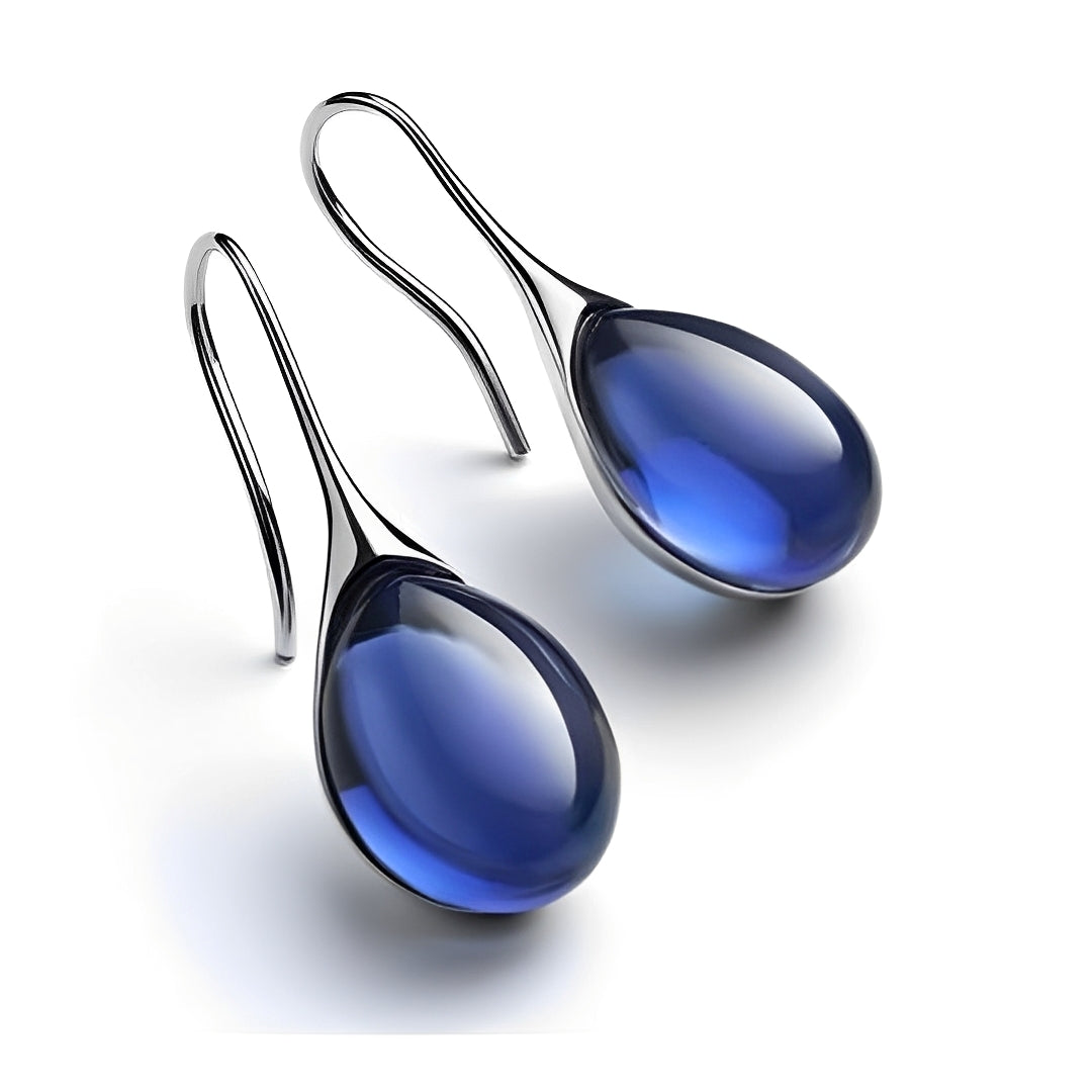 Karen – Boucles d’Oreilles Pendantes en Cristal Doré et Argenté