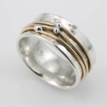 Shane – Bague Argentée à Finition Dorée Superposée
