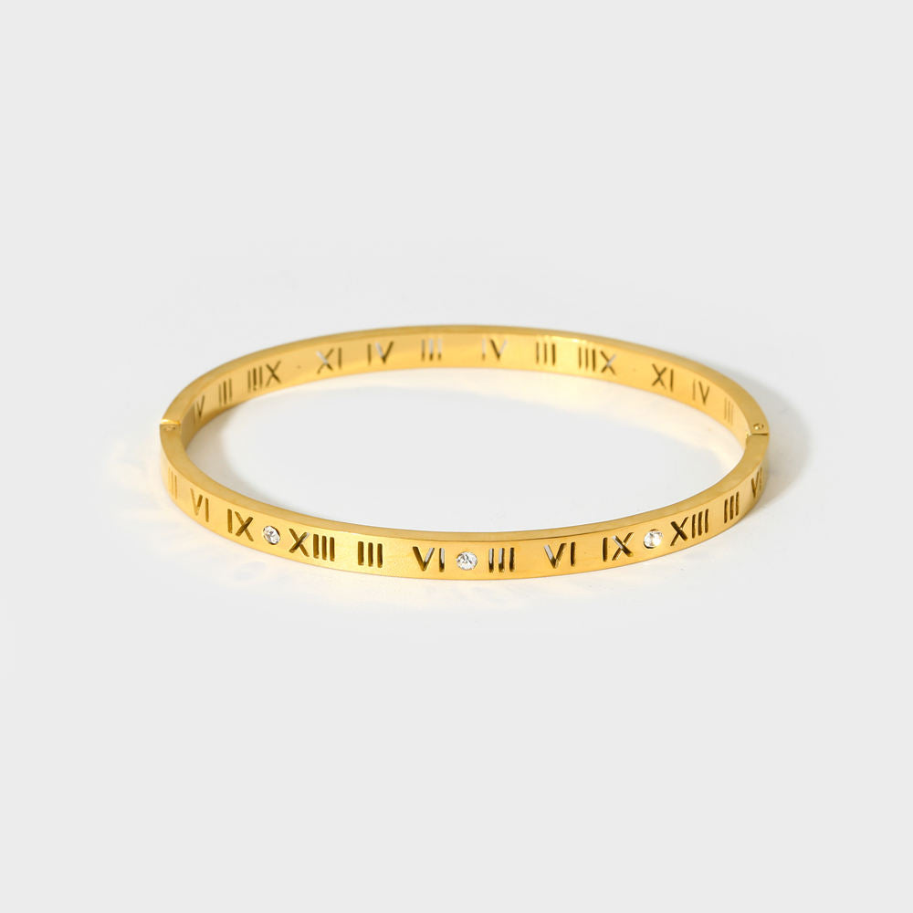 Frankie – Bracelet Bangle avec Nombres Romains