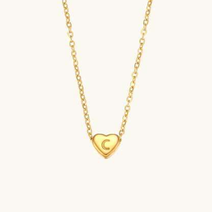 Arielle – Collier Cœur Initiale Doré