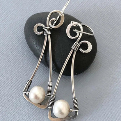 Isolde – Boucles d’Oreilles Vintage en Argent Sterling et Perles