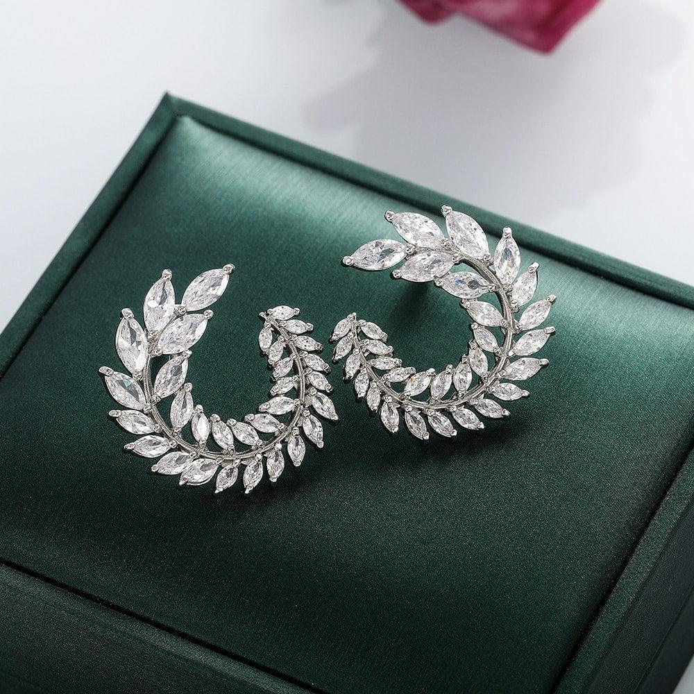 Elysia – Boucles d'Oreilles Saule avec Zircon