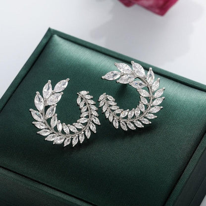 Elysia – Boucles d'Oreilles Saule avec Zircon