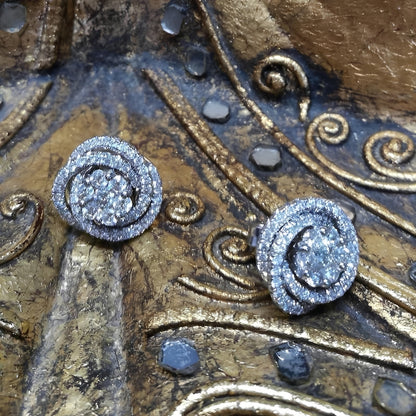 Clara – Boucles d'Oreilles Fleur en Zircon et Diamants