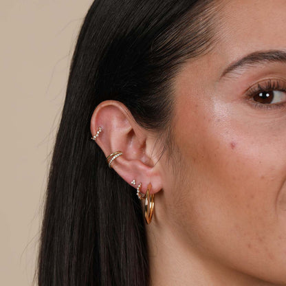 Morgana – Clip d'Oreille Élégant en Diamant Rond