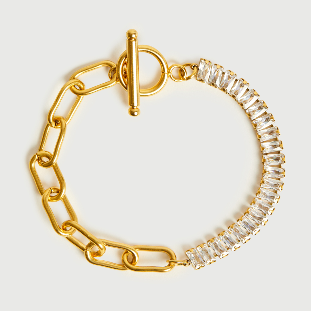 Blanche – Bracelet Chaîne Paperclip Épais