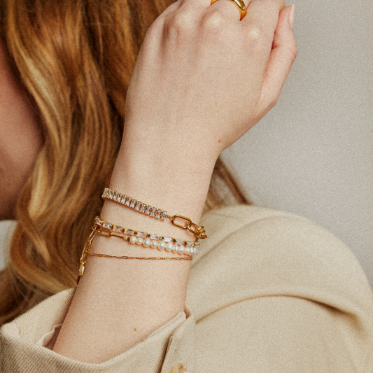 Blanche – Bracelet Chaîne Paperclip Épais