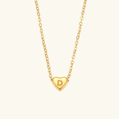 Arielle – Collier Cœur Initiale Doré