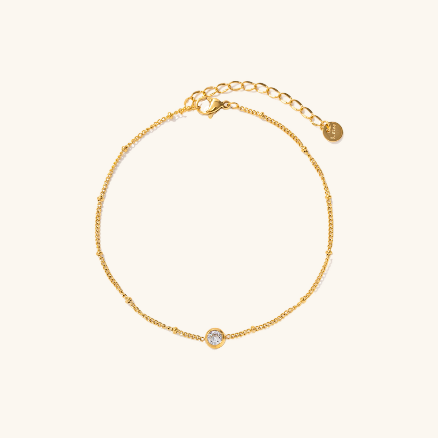 Haruki – Bracelet de Cheville Charme Cristal Doré