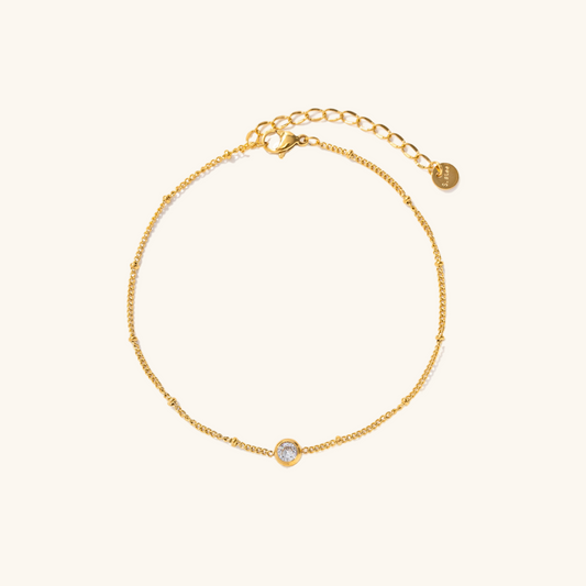 Haruki – Bracelet de Cheville Charme Cristal Doré